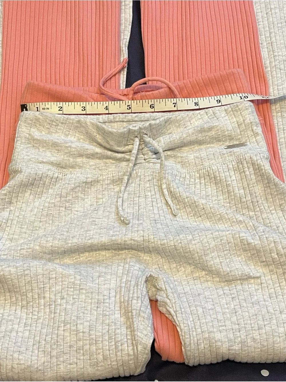 Girls Sz 7/8 Justice Ribbed Flare Pants Bundle of 2 Pink & Gray